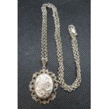 HM vintage silver locket and chain weight 19grams