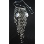 Designer silver fringe necklace 32 grams