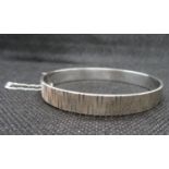 Vintage silver diamond cut bangle HM London 1975 weight 14.5 grams