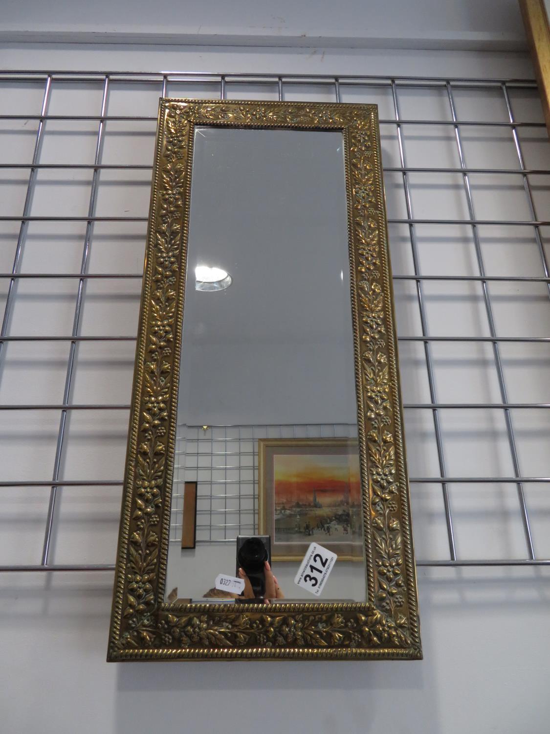 Brass framed mirror