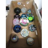 13x large glass paperweights