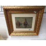 8"x6" maritime oil painting gilded frame