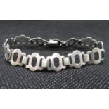 Vintage silver bracelet with slide fastener each link stamped fully HM London 1945 weight 11 grams