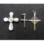 3x silver crosses .25gram, .25gram and 4gram