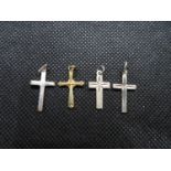 4x silver crosses .8g .7g .8g and 1g