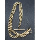 9ct double Albert watch chain 49grams in total