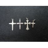 4x silver crosses .5g, 1.5g, 1.2g, 1.7g