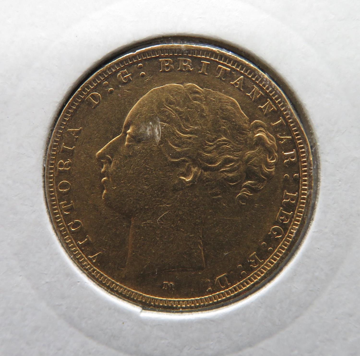 22ct 1884 Bunhead Melbourne Mint full sovereign - Bild 2 aus 3