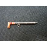 Small silver and agate handled walking stick propelling pencil