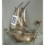 Silver 925 Chinese Junk ship 202 grams 8" high