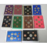 10x un-circulated coin sets 1970-1979 all still in original packs