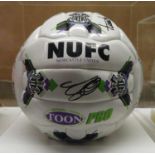 Newcastle United signed football in perspex case