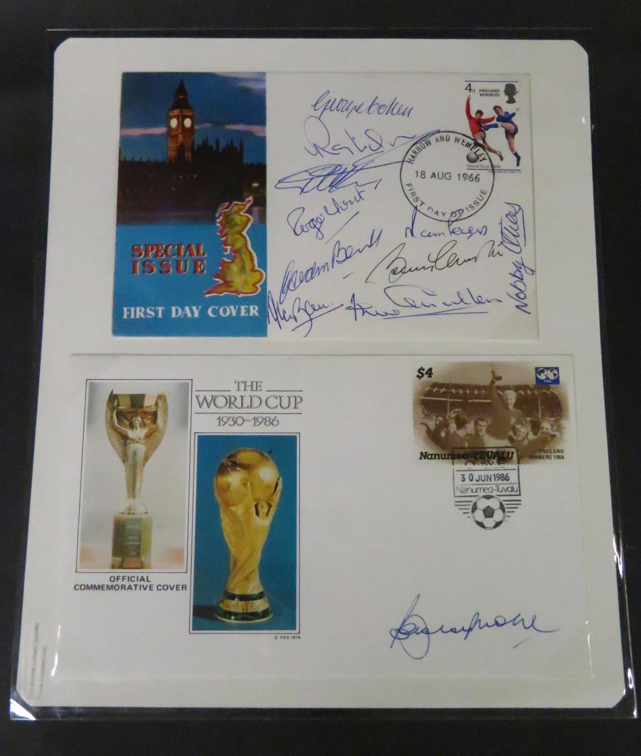 1966 World Cup complete set of signatures on 2x First Day Covers
