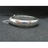 Vintage sterling silver bangle engraved C1950 weight 18grams