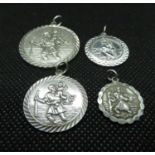 Job lot of 4x silver St. Christopher medallions 20grams