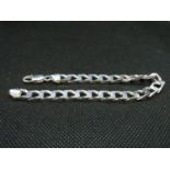 Gentleman's solid silver curb link bracelet length 8" fully HM 18.5grams