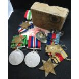 Set of 6x WWII medals including Africa Star, Italy Star, France and Germany Star and Victory Star