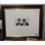 Laurel and Hardy signatures on photo framed