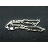 HM solid silver fancy link chain with sturdy parrot fastener length 16" 29grams