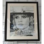 Framed Brigitte Bardot signed publicity photo