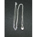 Silver HM chain set with clear CZ stone brilliant cut pendant
