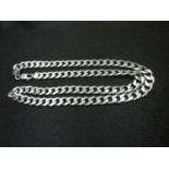 Gentleman's heavy silver curb link necklace 22" long 60grams