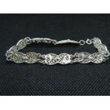 HM 925 silver seven filigree panel bracelet