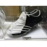 Albert Luque 2005 - 2007 Newcastle United football boots in perspex case