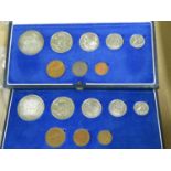 South African 1975 and 1977 cased coin sets