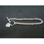 HM silver Tiffany style bracelet set with natural diamond 7.5" 11.5grams