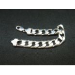 Heavy HM silver gent's curb link bracelet 8.25" 54grams