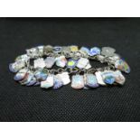 Vintage silver bracelet with 45 enamel souvenir charms 65grams