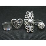 Job lot of 4x silver dress rings 24grams