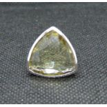 Silver HM Birmingham triangular facet cut potentially citrine