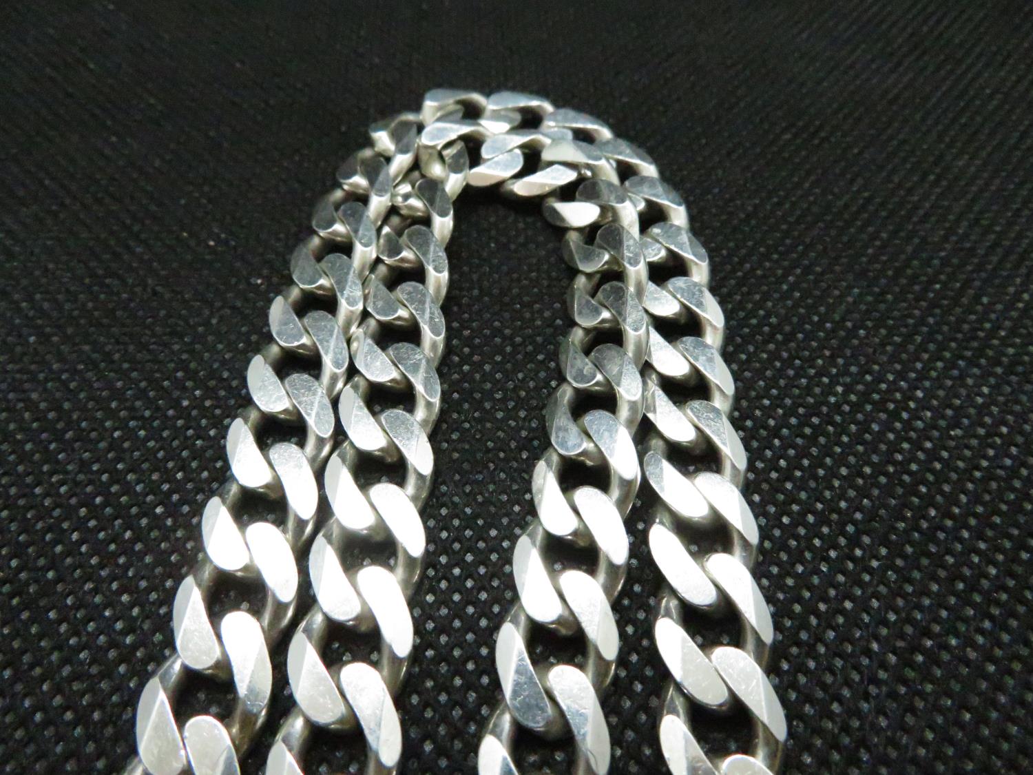 Gentleman's solid silver curb link necklace fully HM 65grams 20" - Image 2 of 2