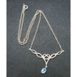 Silver necklace with Celtic knot pendant