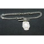 Silver watch chain fob and T bar 26grams