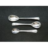 Collection of 3x silver salt or mustard spoons