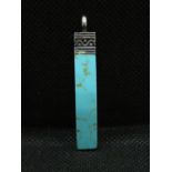 HM silver and turquoise necklace pendant 6.7grams