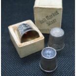 3x silver thimbles - 1 boxed