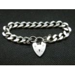 Heavy silver bracelet with padlock fastener 45grams