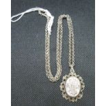 Long silver necklace and silver locket pendant 21grams