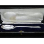 Silver HM spoon in presentation case 20.5grams maker CWF