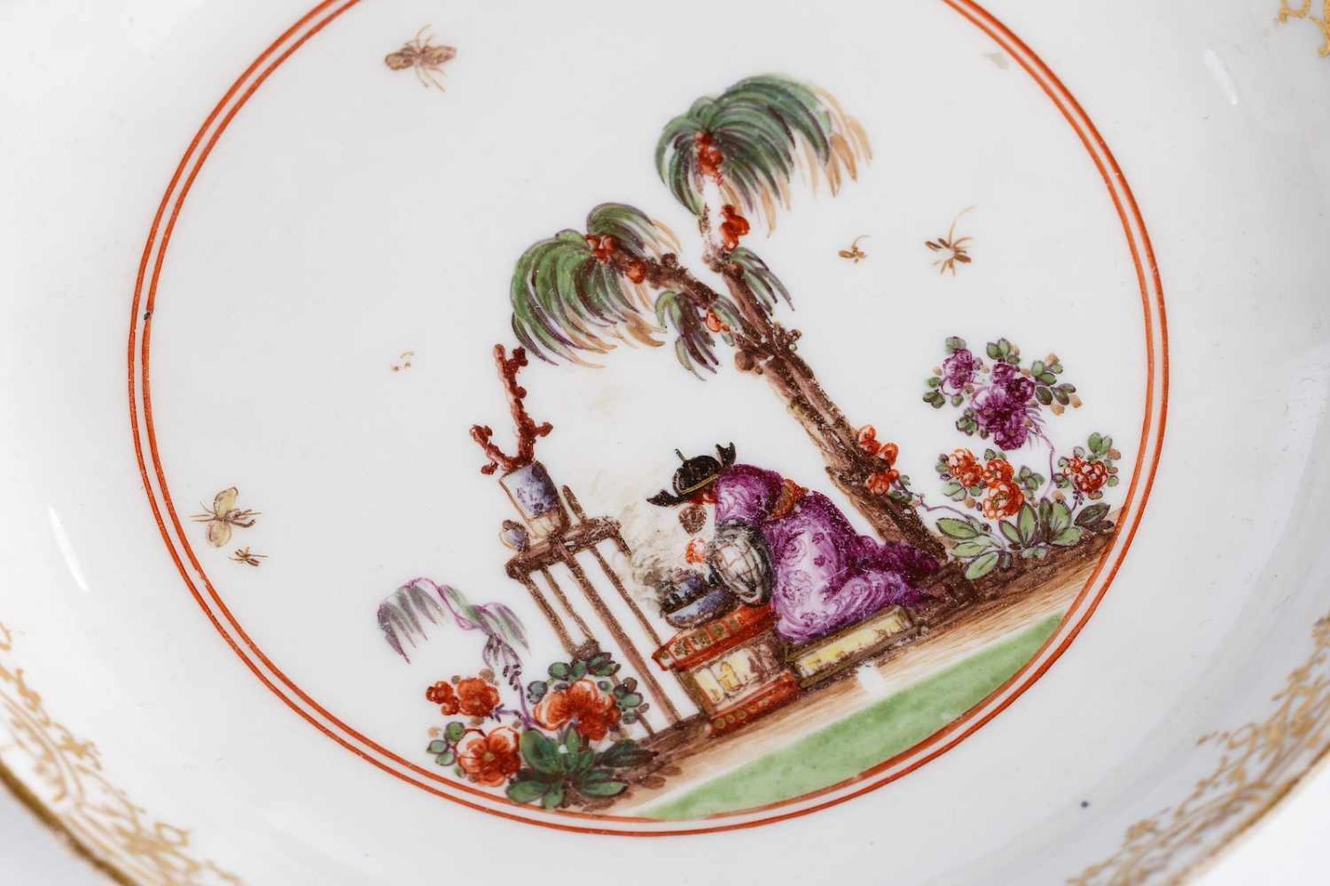 Chinoiserie Service, Malerei von Johann Gregorius Höroldt (1696-1775), MeissenKaffeeservice, - Bild 14 aus 22