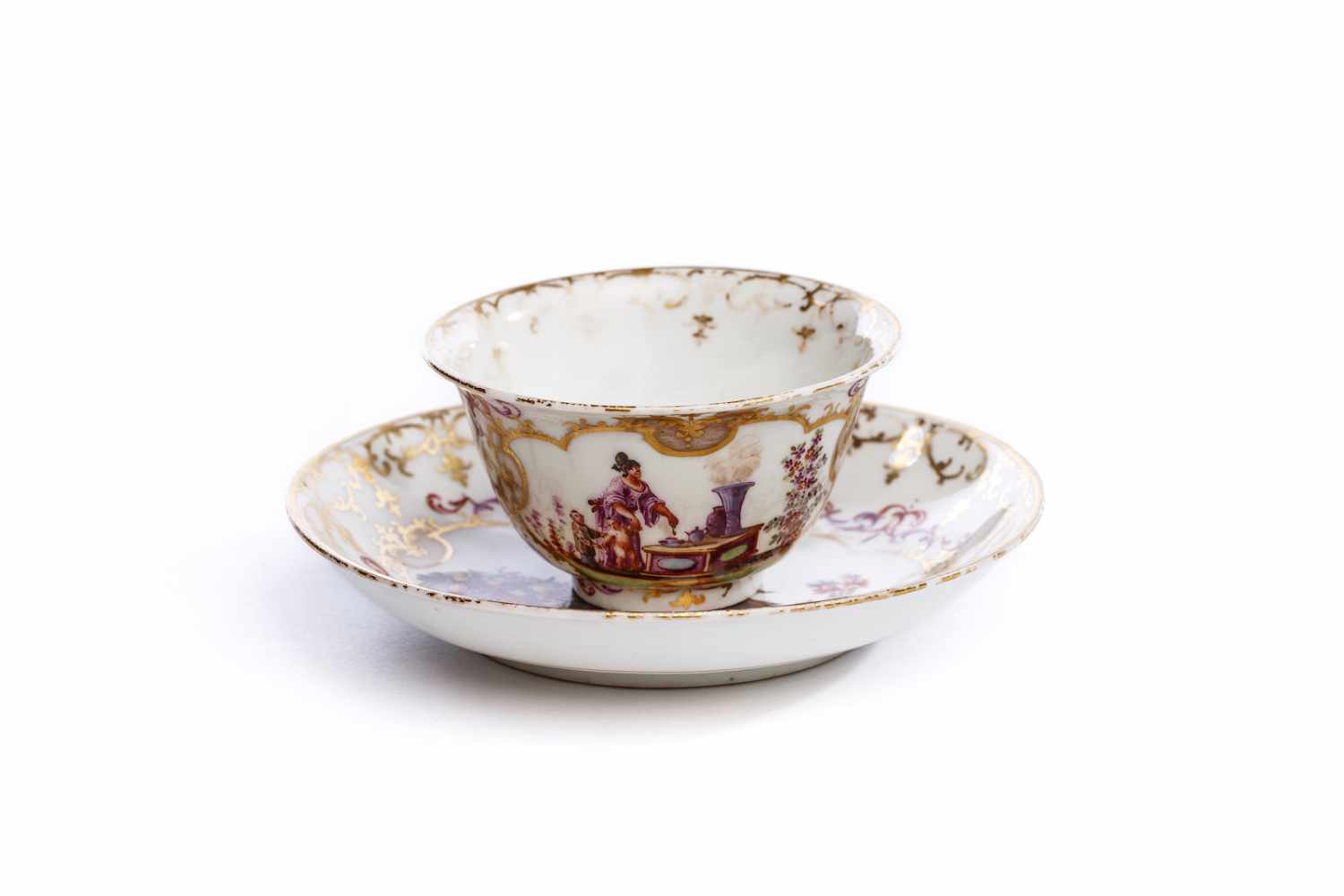 Koppchen mit Unterschale, Meissen 1723/25Koppchen mit Unterschale, Meissen 1723/25, beide Teile - Image 3 of 4