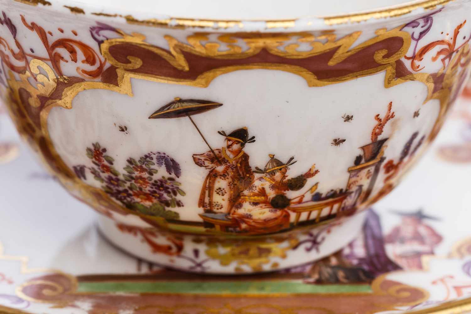 Koppchen mit Unterschale, Meissen 1725Koppchen mit Unterschale, Meissen 1725, beide Teile mit - Image 4 of 6