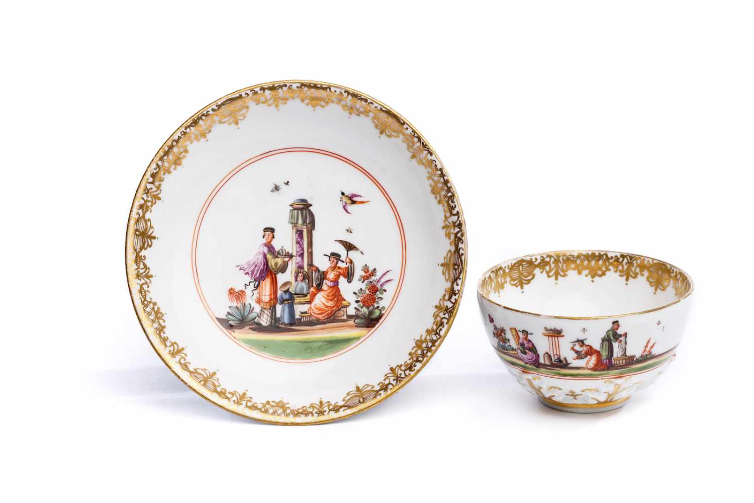 Koppchen mit Unterschale, Meissen 1730/35Koppchen mit Unterschale, Meissen 1730/35, beide Teile