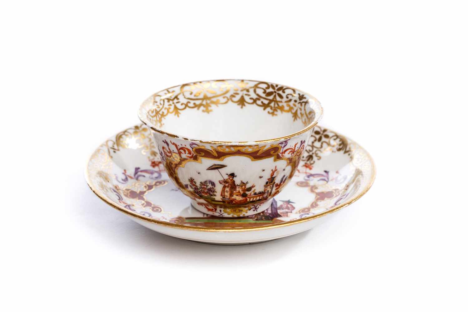 Koppchen mit Unterschale, Meissen 1725Koppchen mit Unterschale, Meissen 1725, beide Teile mit - Image 3 of 6