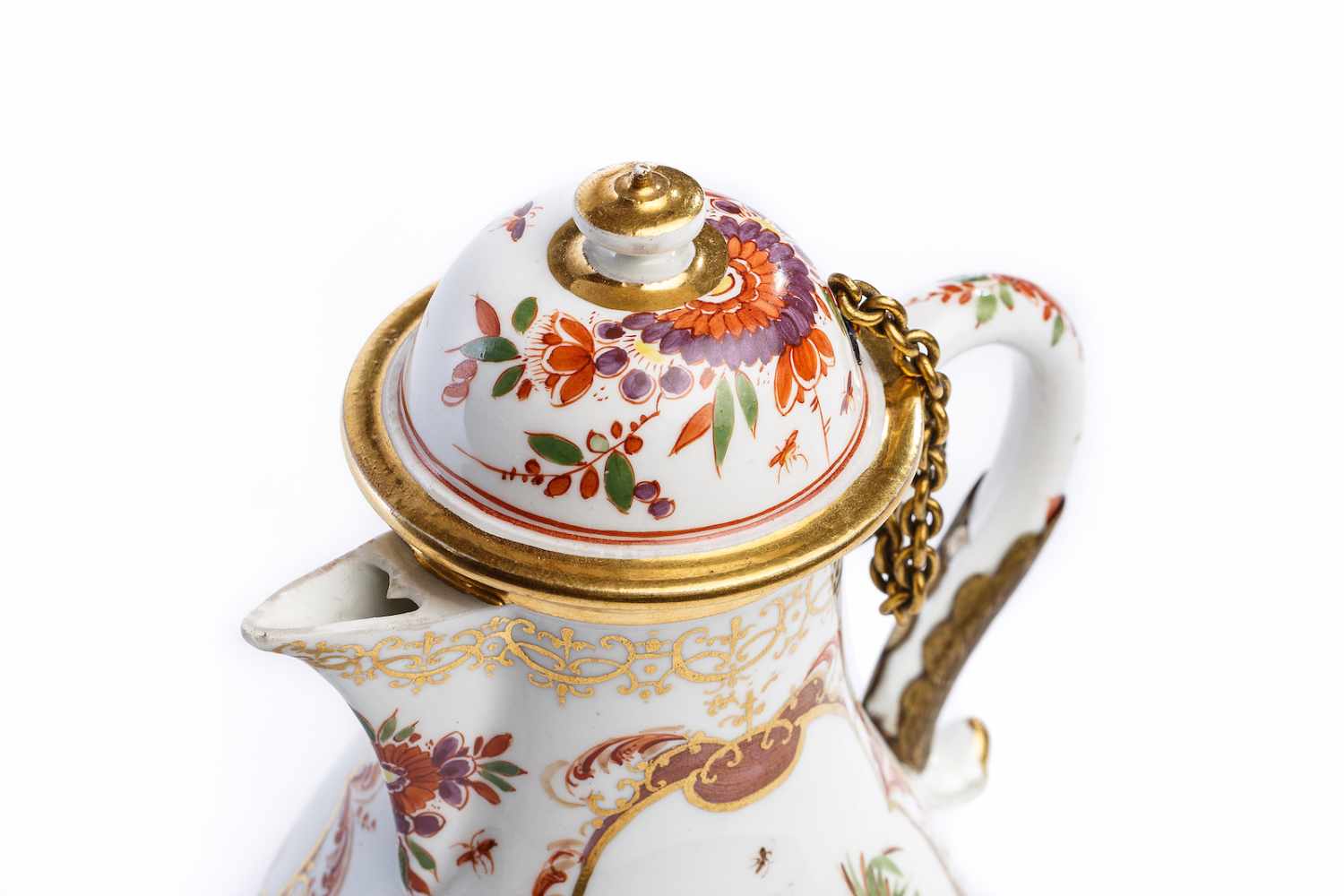 Kaffeekanne, Meissen 1725/30Kaffeekanne, Meissen 1725/30, birnförmig, S-förmiger Henkel und kurze, - Image 2 of 4