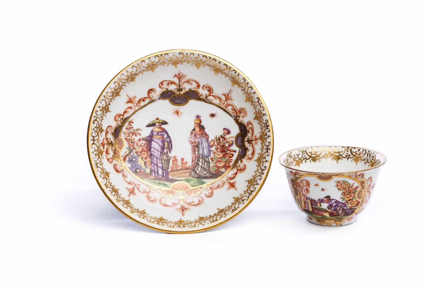 Koppchen mit Unterschale, Meissen 1723/24Koppchen mit Unterschale, Meissen 1723/24, beide Teile